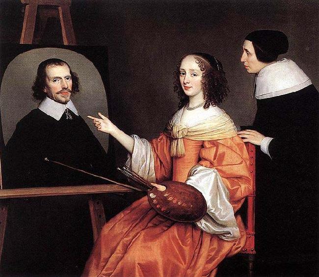 Gerard van Honthorst Margareta Maria de Roodere and Her Parents by Gerrit van Honthorst oil painting image